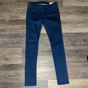 Rag & Bone High Rise Blue Skinny Jeans - Size 28in